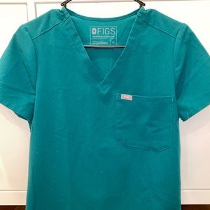 Figs Green Scrub Top